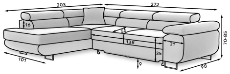 Anton Storage Sleeper Sectional Sofa - Beige