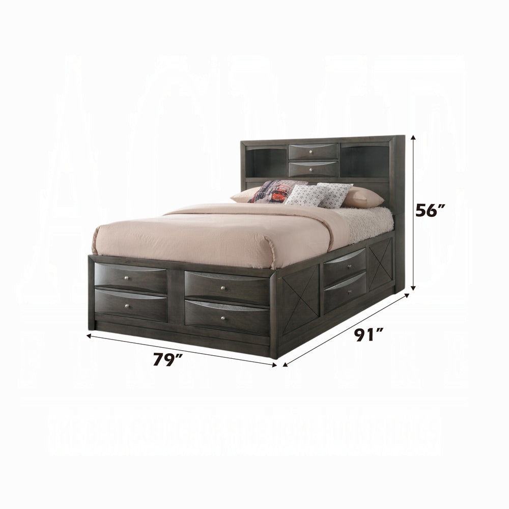ReForm Creative Home Neend Multi Drawer Storage Platform Bed - Grey Oak Free Delivery USA & Canada