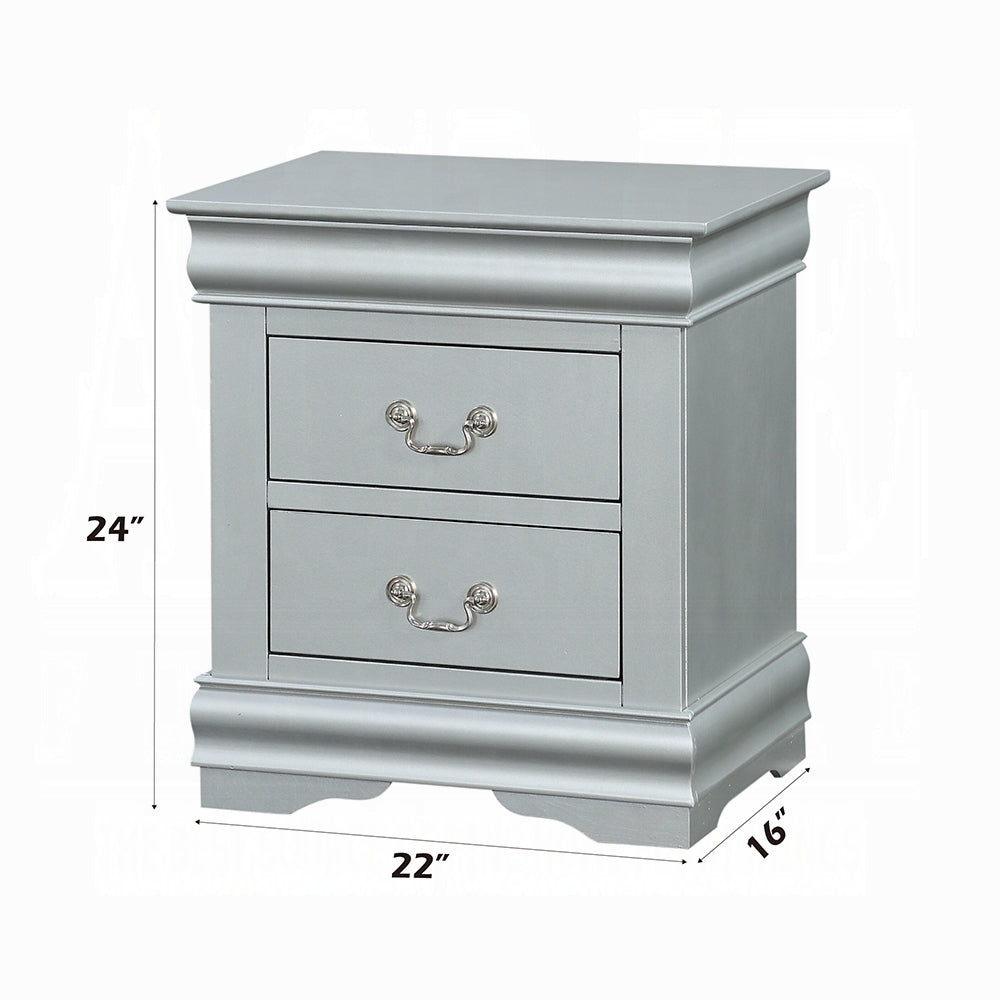Storea Storage Nightstand - White Platinum