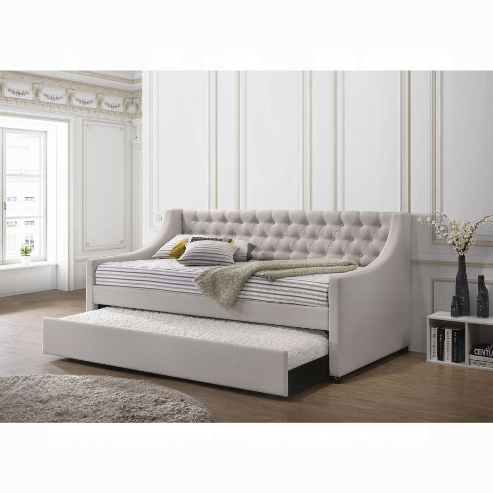 ReForm Creative Home Hague Tufted Daybed w/Trundle - Beige Free Delivery USA & Canada