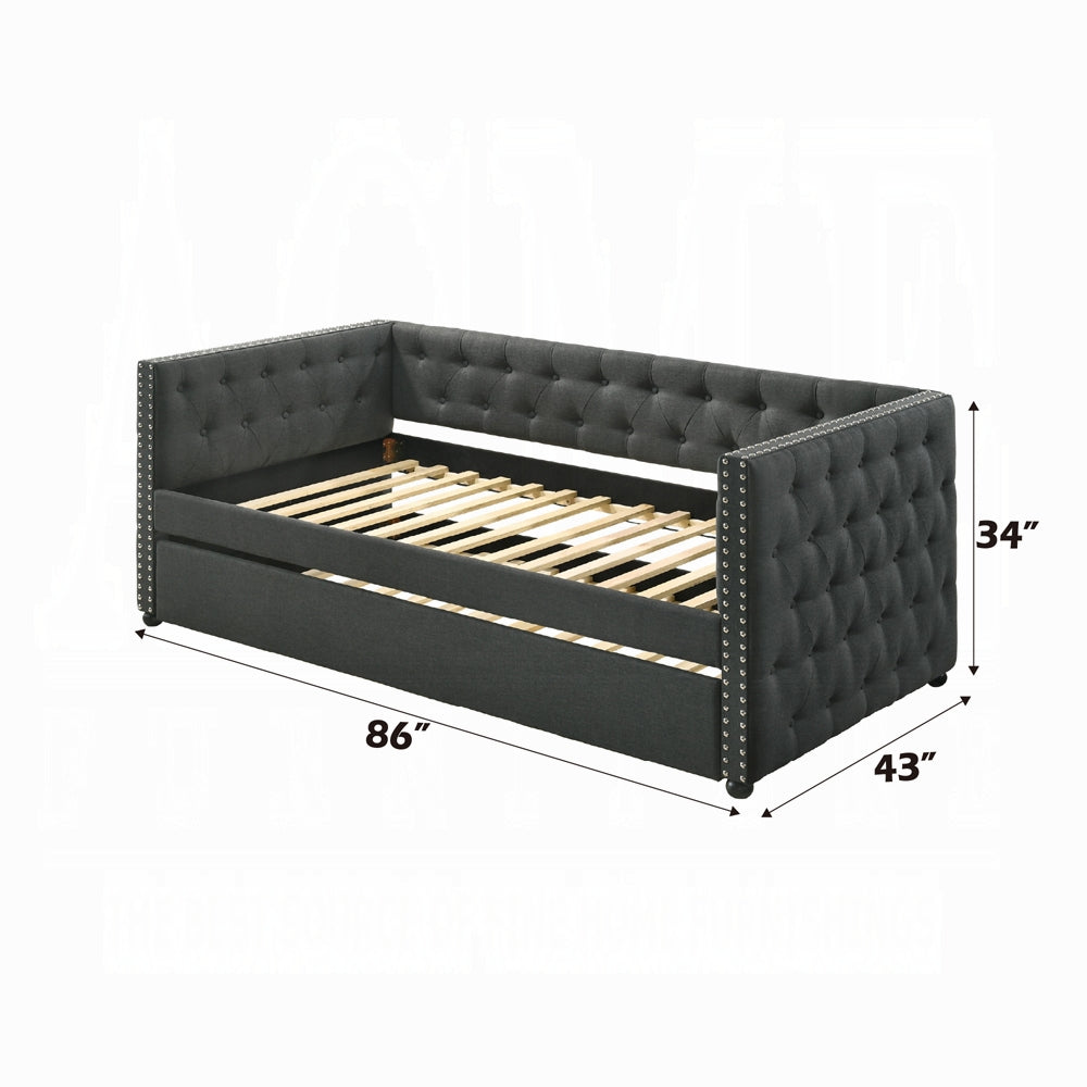 ReForm Creative Home Joy Tufted Daybed w/Trundle - Grey Free Delivery USA & Canada