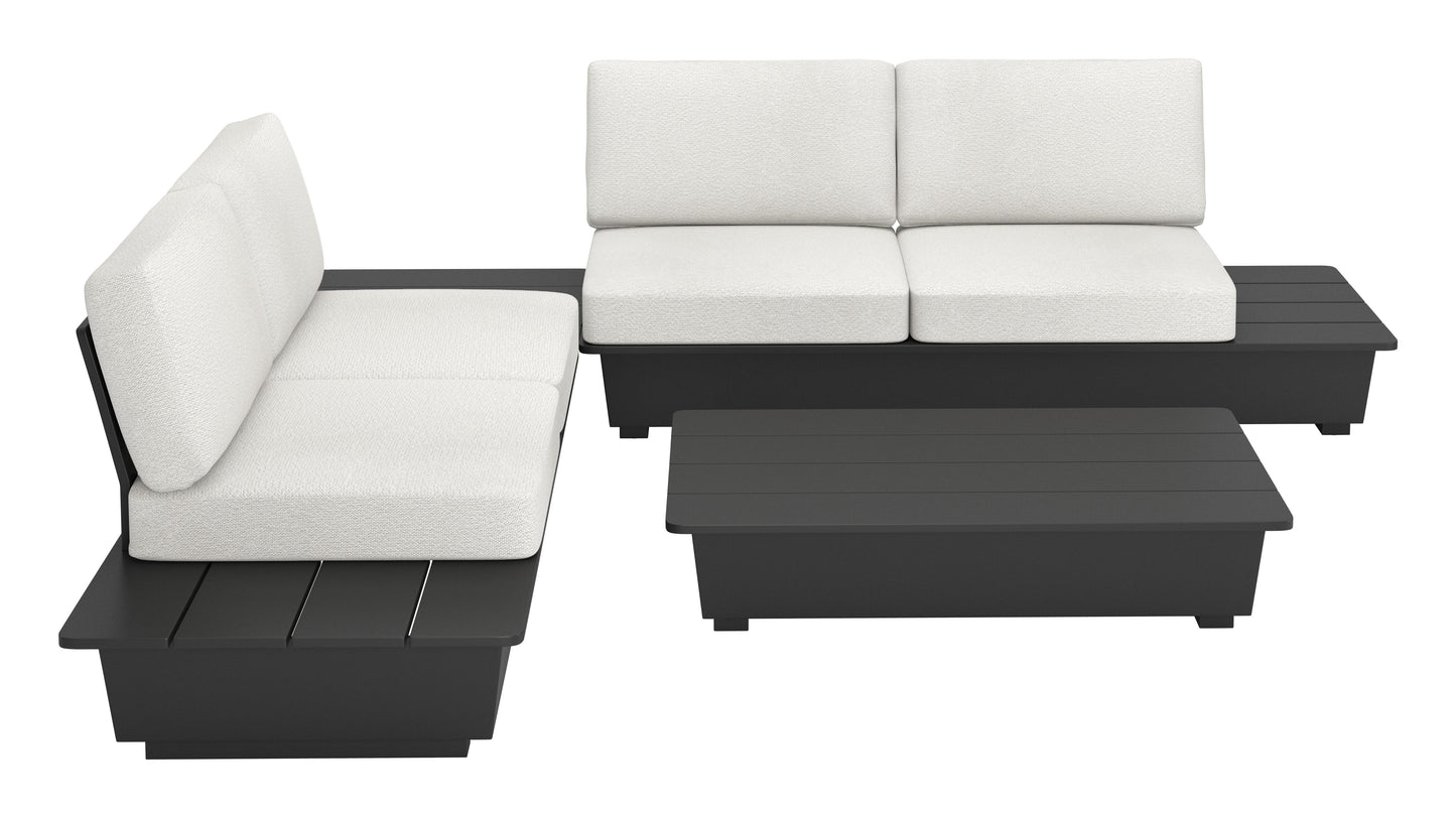 ReForm Creative Home-Arbor 2 Seater Modern Outdoor Sofa - Black. Free Delivery-USA & CANADA