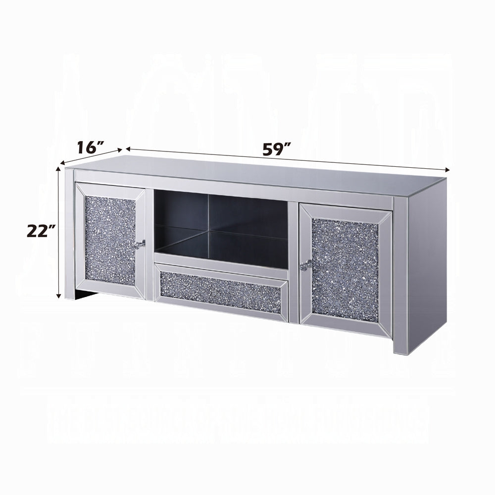 Brilliance-III Luxury Mirrored TV Stand - Clear