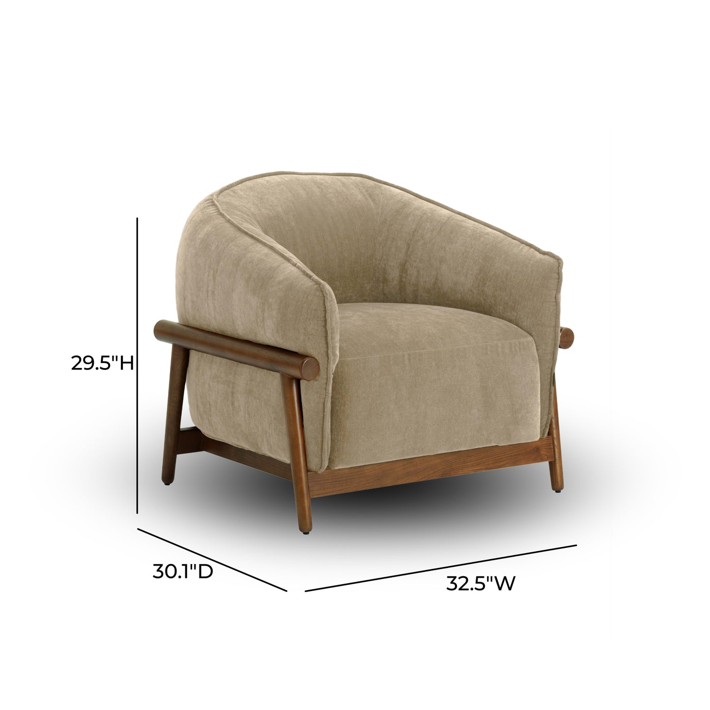 Brian Upcycled Chenille Luxury Accent Chair - Multiple Color Options