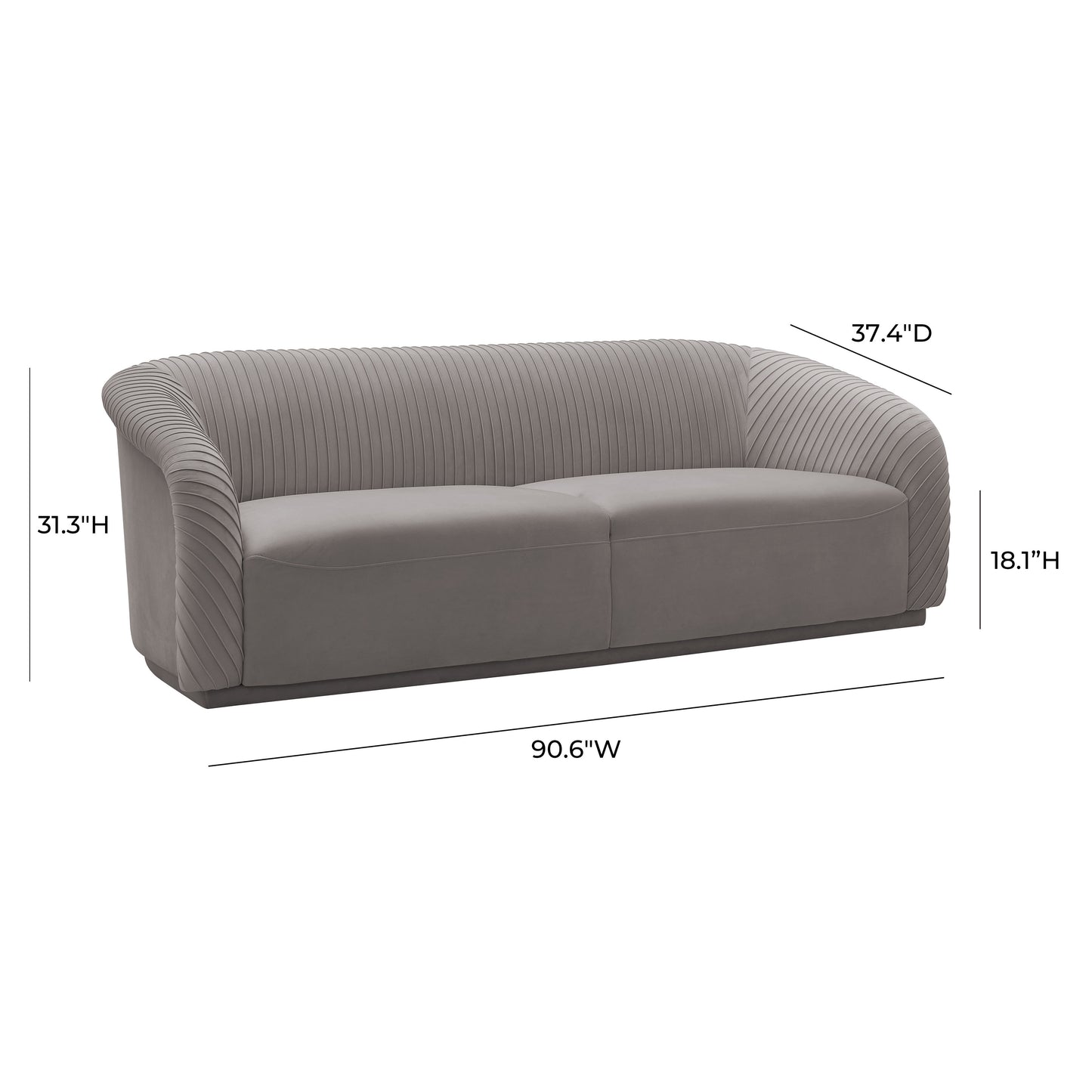 ReForm Creative Home-Luxury Pleated Velvet Sofa. Performance-Durable