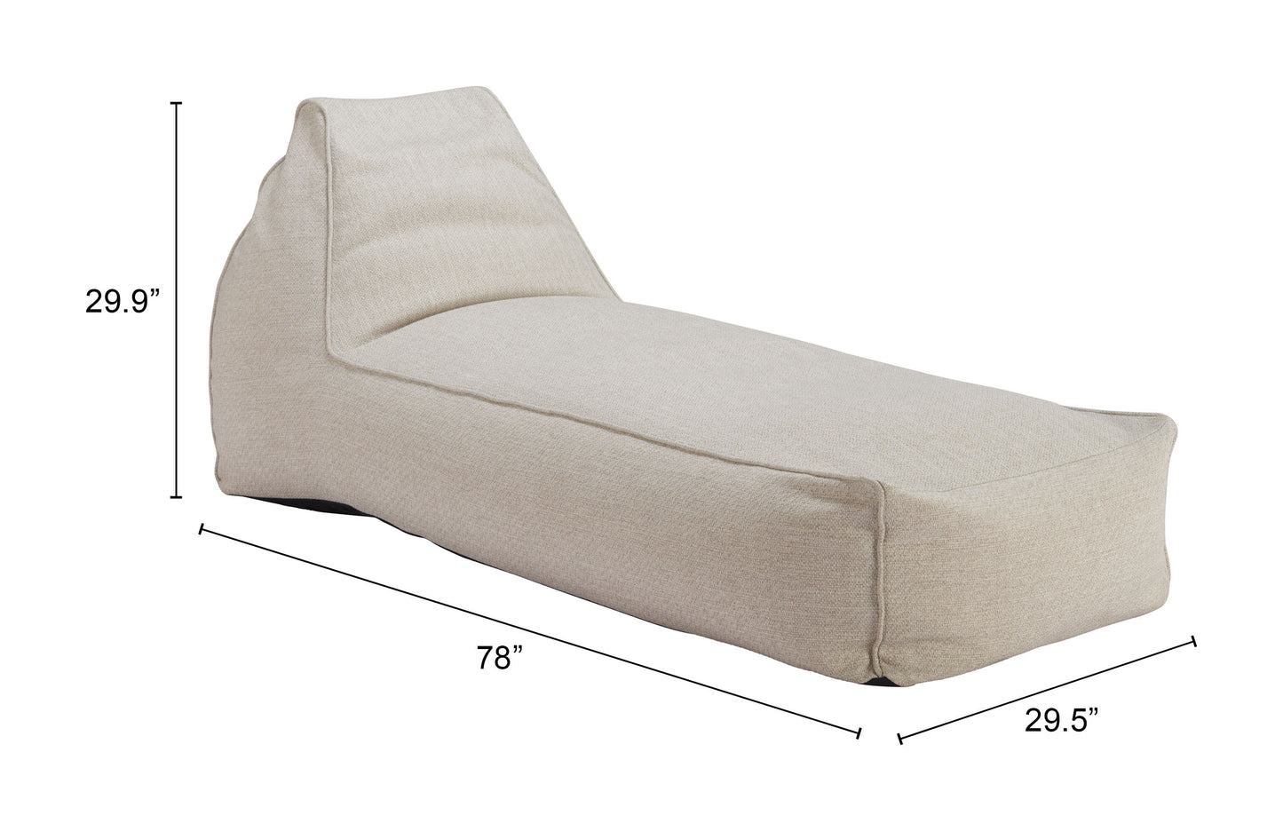 ReForm Creative Home Veranda Indoor/Outdoor Chaise Lounger - Beige. Free Delivery-USA & CANADA