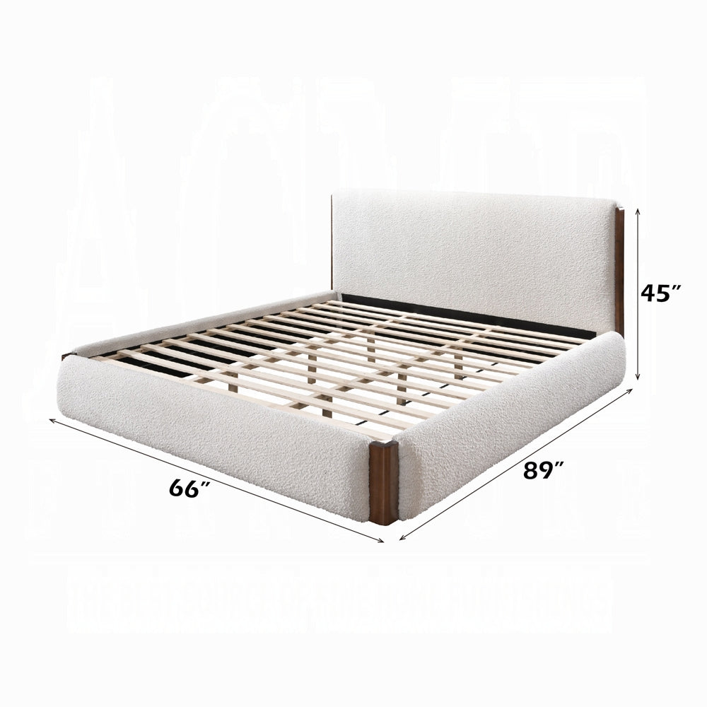 ReForm Creative Home Reggie Upholstered Platform Bed - Cream Free Delivery USA & Canada