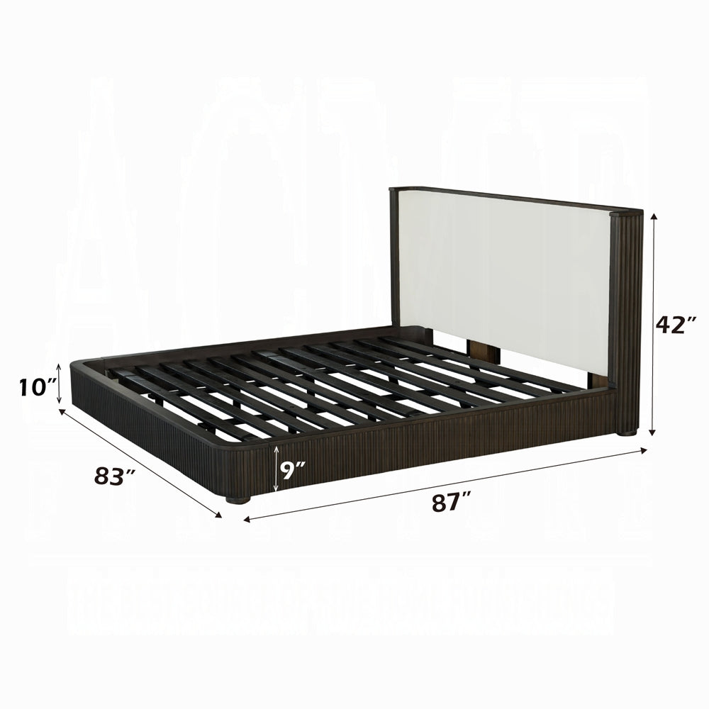 Laffery Luxury Chanel Detail Platform Bed - Espresso