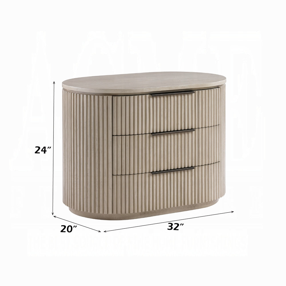 Table de chevet de luxe Chianti Chanel avec port USB - Chêne clair