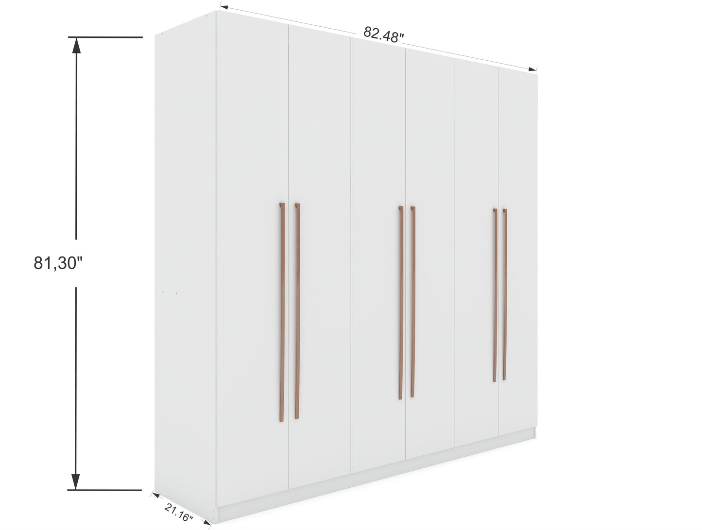 ReForm Creative Home Torino Modern Freestanding Wardrobe - White Free Delivery USA & Canada
