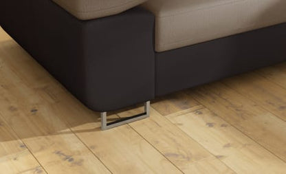 Anton Two-Tone Storage Sleeper Sectional Sofa - Beige/Dark Brown