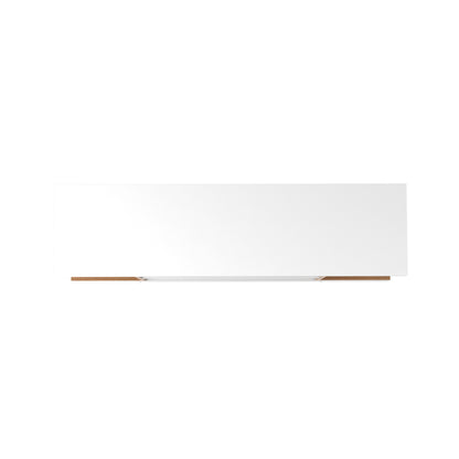 Eureka Modern 53.14" TV Stand with 4 Shelves - White Gloss/Maple Cream