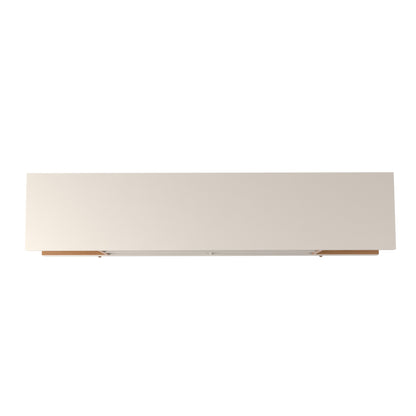 Eureka Modern 70.47" TV Stand with 4 Shelves - Off White Gloss/Maple Cream