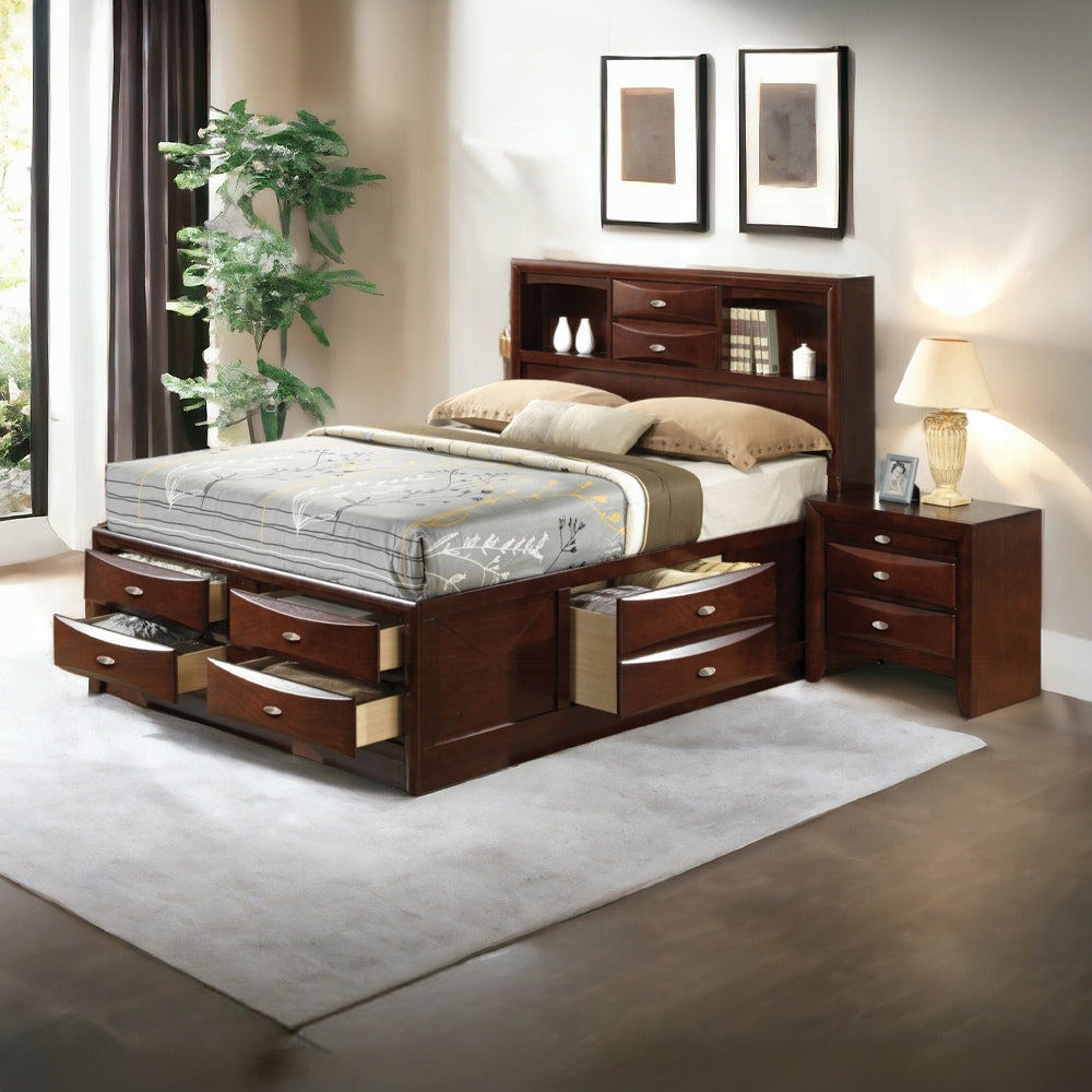 ReForm Creative Home Neend Multi Drawer Storage Platform Bed - Espresso Free Delivery USA & Canada