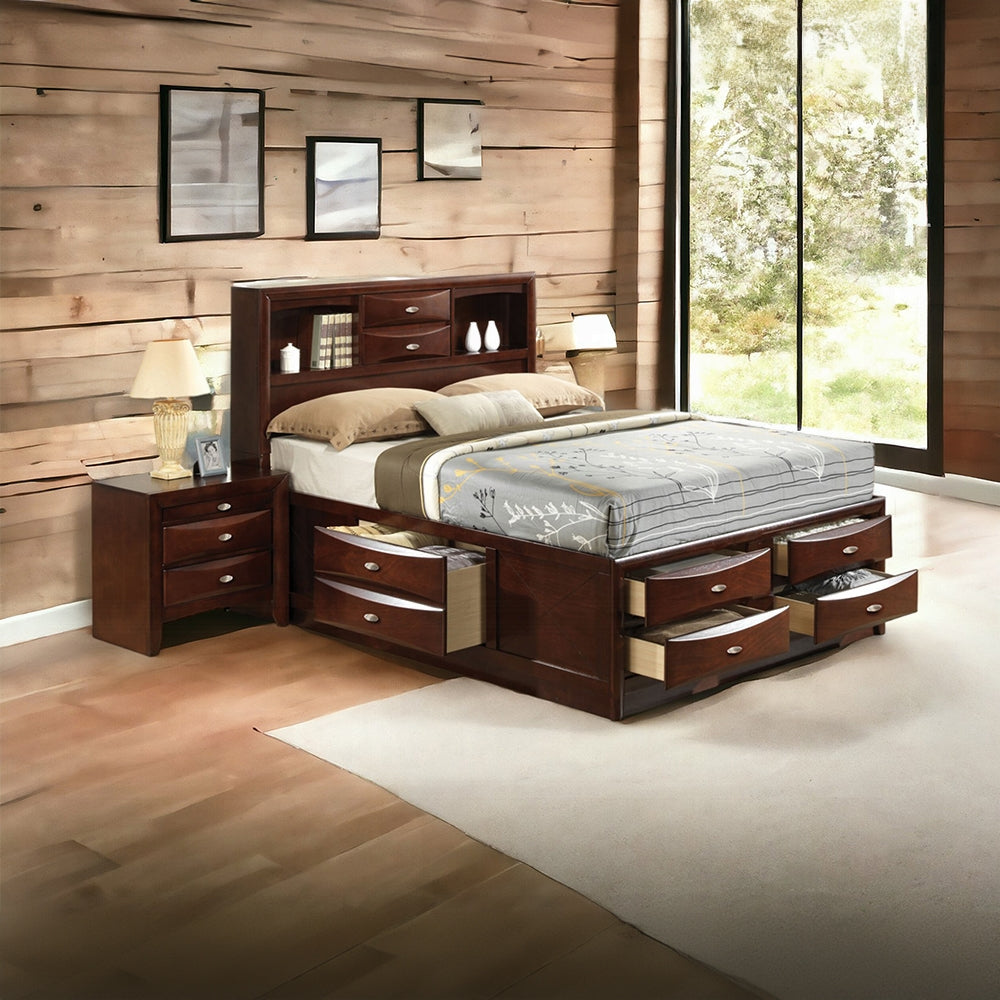 ReForm Creative Home Neend Multi Drawer Storage Platform Bed - Espresso Free Delivery USA & Canada