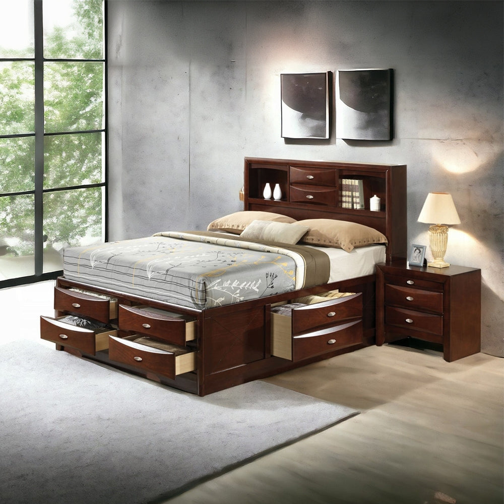 ReForm Creative Home Neend Multi Drawer Storage Platform Bed - Espresso Free Delivery USA & Canada