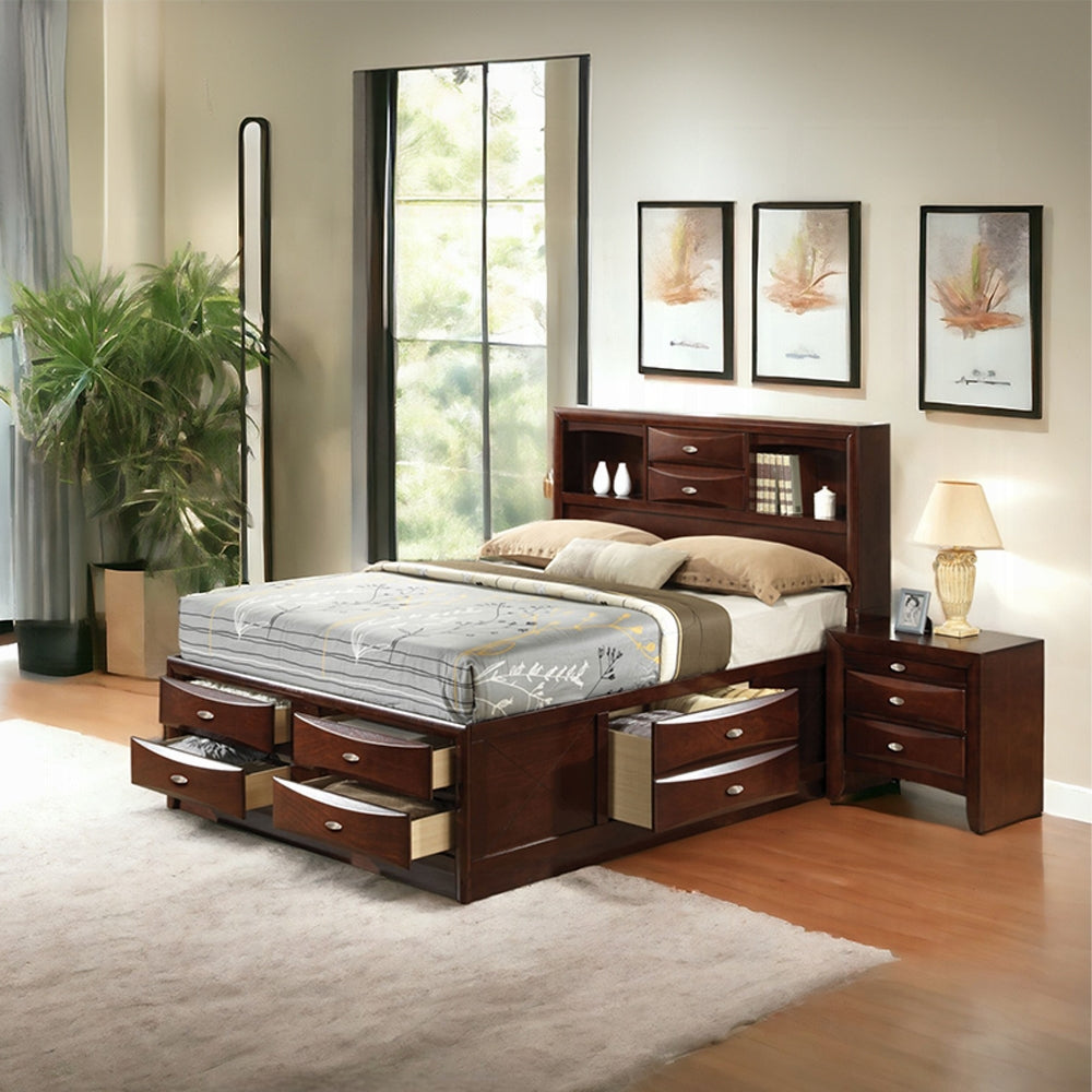 ReForm Creative Home Neend Multi Drawer Storage Platform Bed - Espresso Free Delivery USA & Canada