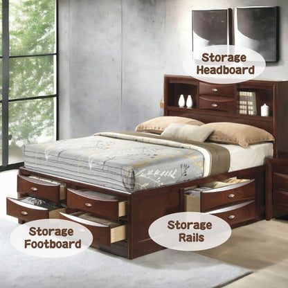 ReForm Creative Home Neend Multi Drawer Storage Platform Bed - Espresso Free Delivery USA & Canada