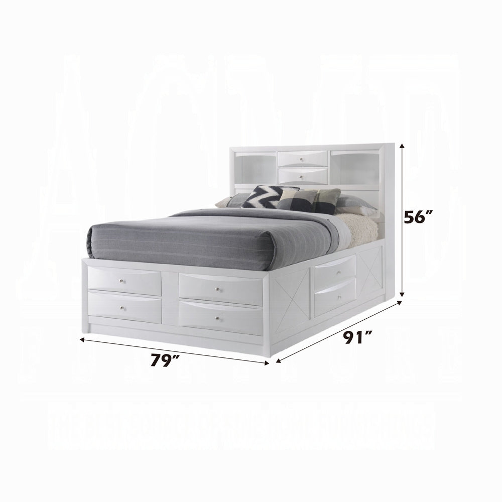 ReForm Creative Home Neend Multi Drawer Storage Platfom Bed - White Free Delivery USA & Canada