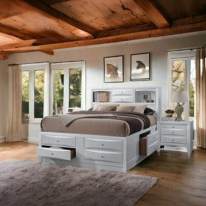 ReForm Creative Home Neend Multi Drawer Storage Platfom Bed - White Free Delivery USA & Canada
