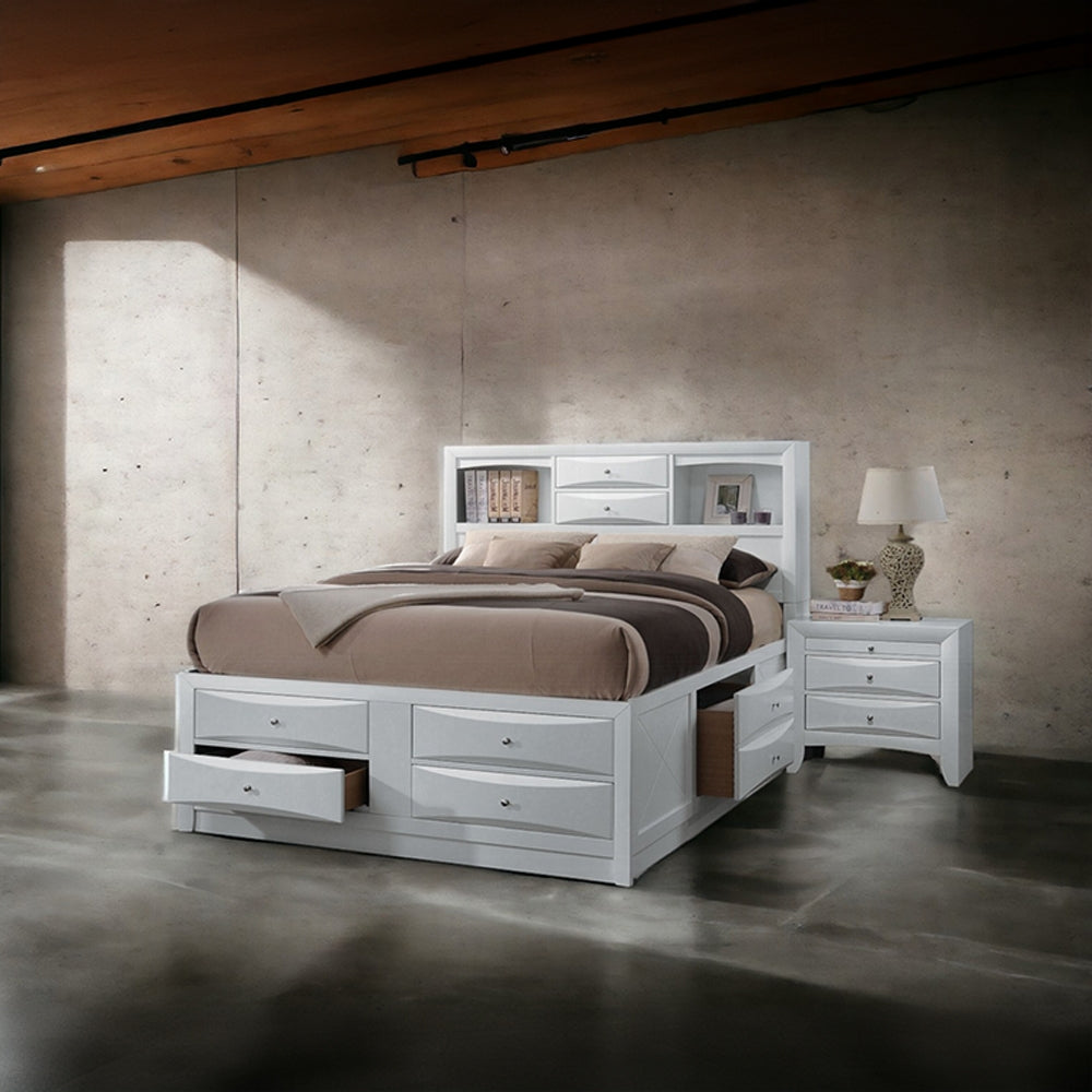 ReForm Creative Home Neend Multi Drawer Storage Platfom Bed - White Free Delivery USA & Canada