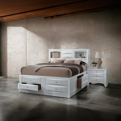 ReForm Creative Home Neend Multi Drawer Storage Platfom Bed - White Free Delivery USA & Canada