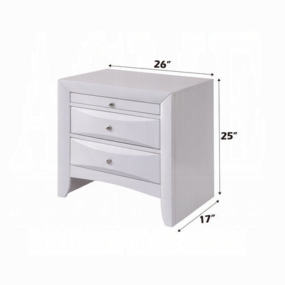 Table de chevet avec rangement Neend - Blanc