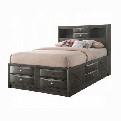 ReForm Creative Home Neend Multi Drawer Storage Platform Bed - Grey Oak Free Delivery USA & Canada