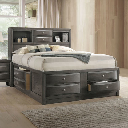 ReForm Creative Home Neend Multi Drawer Storage Platform Bed - Grey Oak Free Delivery USA & Canada