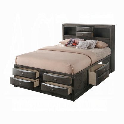ReForm Creative Home Neend Multi Drawer Storage Platform Bed - Grey Oak Free Delivery USA & Canada