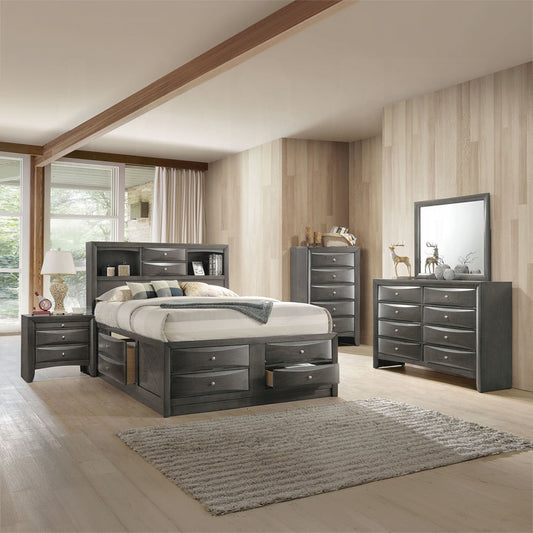 ReForm Creative Home Neend Multi Drawer Storage Platform Bed - Grey Oak Free Delivery USA & Canada