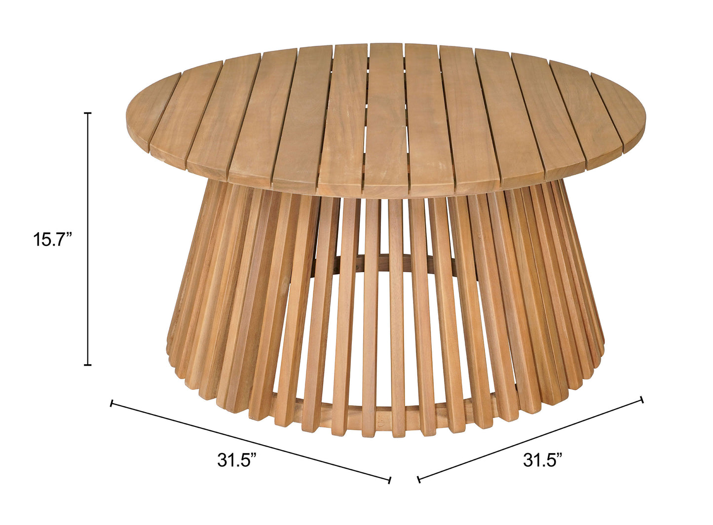 ReForm Creative Home-Olmo Outdoor Coffee Table - Natural. Free Delivery-USA & CANADA