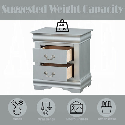 Storea Storage Nightstand - White Platinum