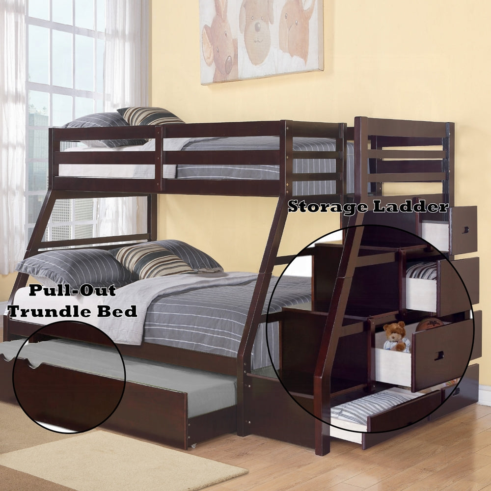 ReForm Creative Home Mojo Twin/Full Bunk Loft Bed W/Trundle & Storage - Espresso Free Delivery USA & Canada