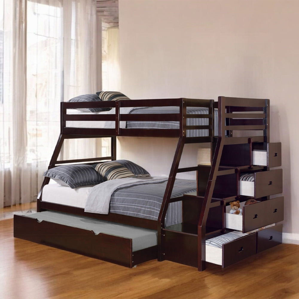 ReForm Creative Home Mojo Twin/Full Bunk Loft Bed W/Trundle & Storage - Espresso Free Delivery USA & Canada