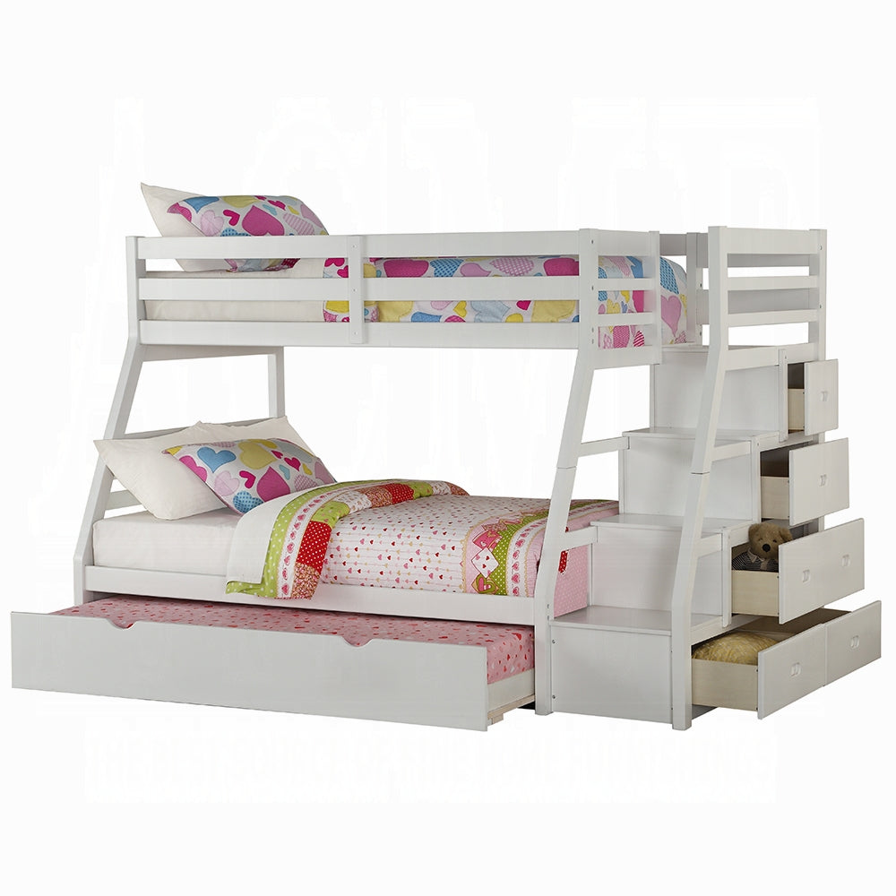 ReForm Creative Home Mojo Twin/Full Bunk Loft Bed W/Trundle & Storage - White Free Delivery USA & Canada
