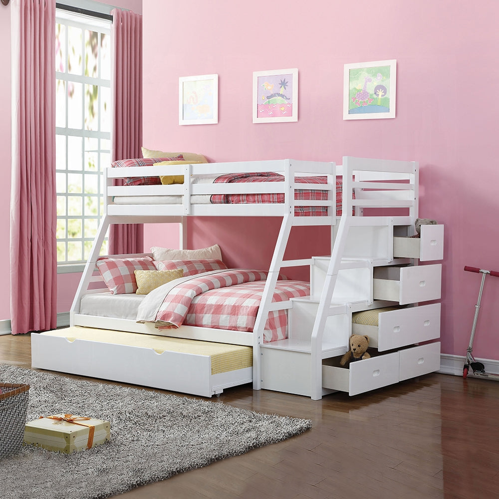 ReForm Creative Home Mojo Twin/Full Bunk Loft Bed W/Trundle & Storage - White Free Delivery USA & Canada
