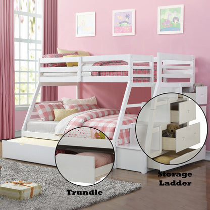 ReForm Creative Home Mojo Twin/Full Bunk Loft Bed W/Trundle & Storage - White Free Delivery USA & Canada
