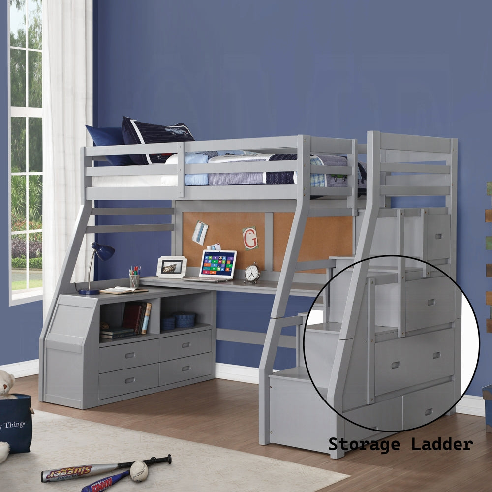 ReForm Creative Home Mojo Twin/Full Bunk Loft Bed W/Workstation & Storage - Grey Free Delivery USA & Canada