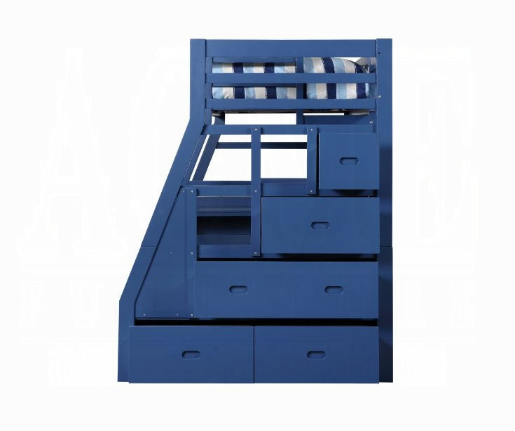 ReForm Creative Home Mojo Twin/Full Bunk Loft Bed W/Workstation & Storage - Navy Blue Free Delivery USA & Canada