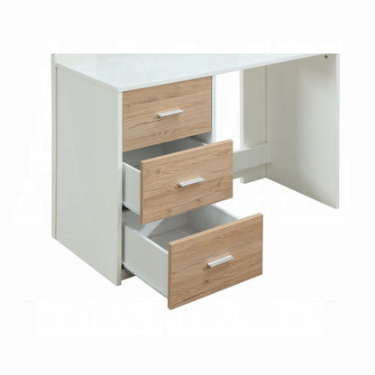 ReForm Creative Home Lilo Twin Bunk/Loft Bed W/Workstation & Wardrobe - White/Oak Free Delivery USA & Canada