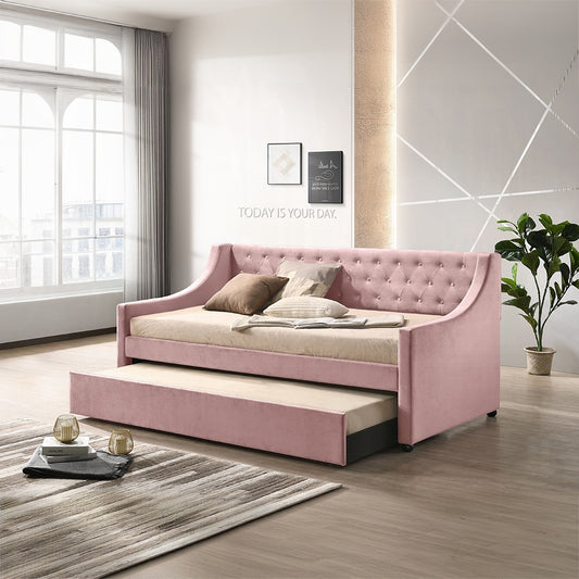 Hague Tufted Daybed w/Trundle - Pink