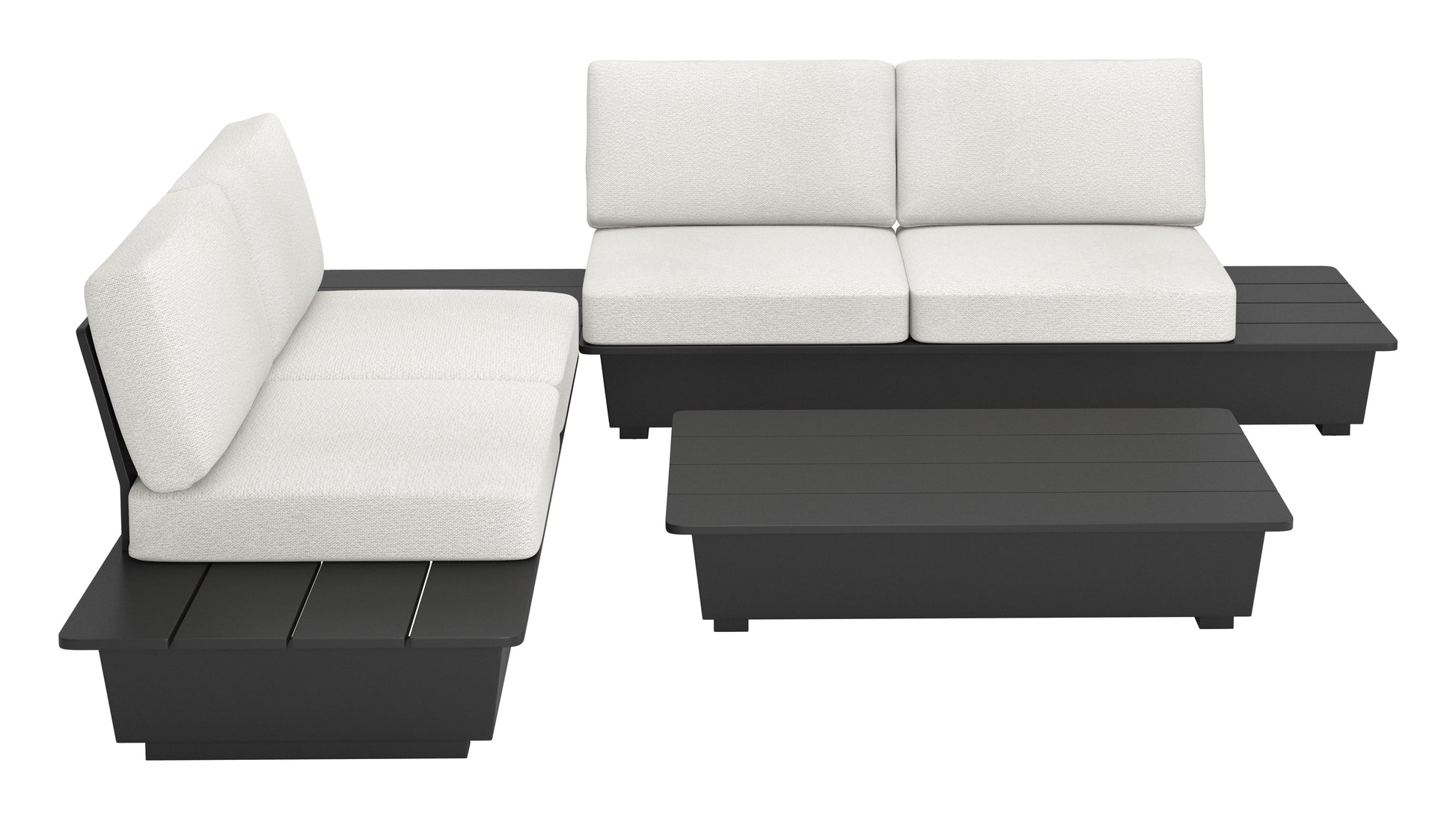 ReForm Creative Home-Arbor 2 Seater Modern Outdoor Sofa - Black. Free Delivery-USA & CANADA