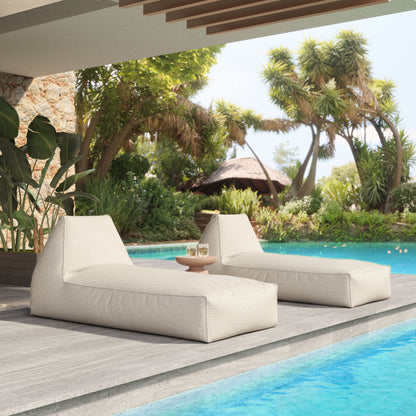ReForm Creative Home Veranda Indoor/Outdoor Chaise Lounger - Beige. Free Delivery-USA & CANADA