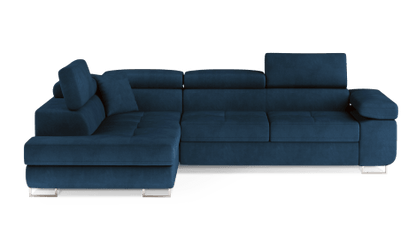 ReForm Creative Home Anton Storage Sleeper Sectional Sofa - Navy Blue-Free Delivery-USA & CANADA