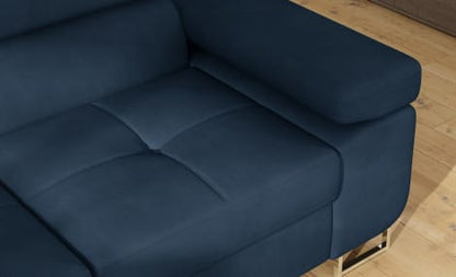 Anton Storage Sleeper Sectional Sofa - Navy Blue