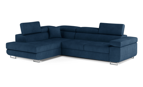 Anton Storage Sleeper Sectional Sofa - Navy Blue