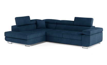 Anton Storage Sleeper Sectional Sofa - Navy Blue