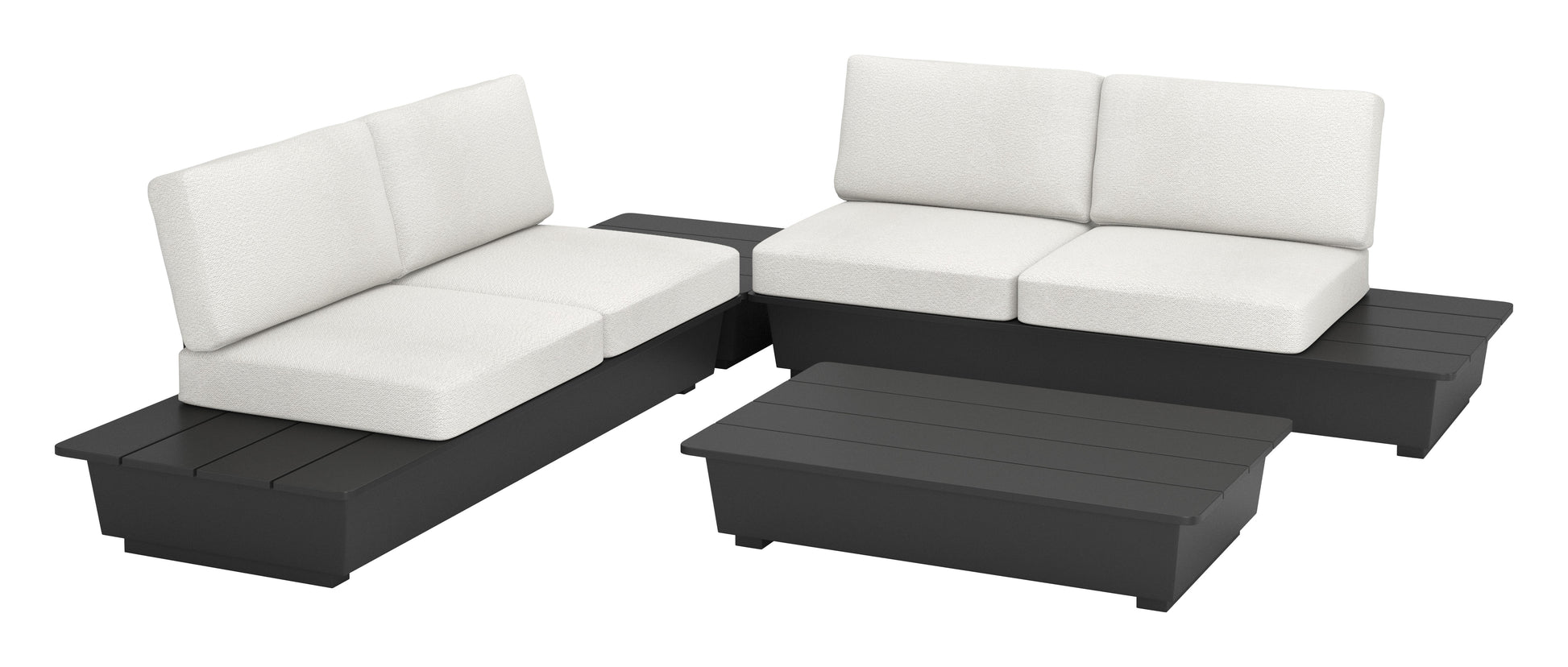 ReForm Creative Home-Arbor 2 Seater Modern Outdoor Sofa - Black. Free Delivery-USA & CANADA