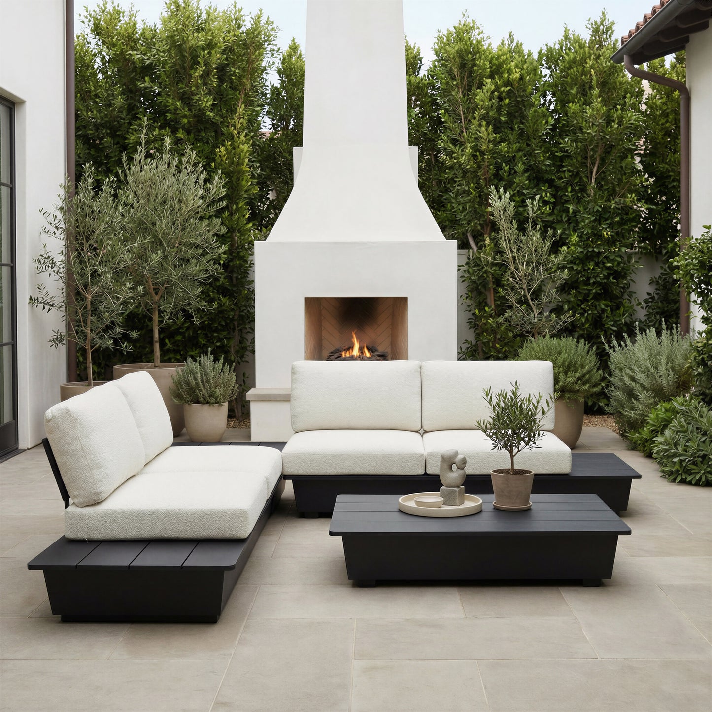 ReForm Creative Home-Arbor 2 Seater Modern Outdoor Sofa - Black. Free Delivery-USA & CANADA